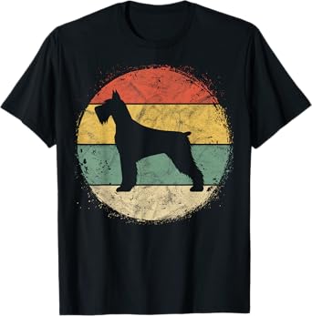 Circular Retro Schnauzer Owner Gift Standard Giant Dog Mom T-Shirt