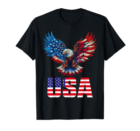 American Flag Bald Eagle Patriotic Eagle 4th Of July USA T-Shirt