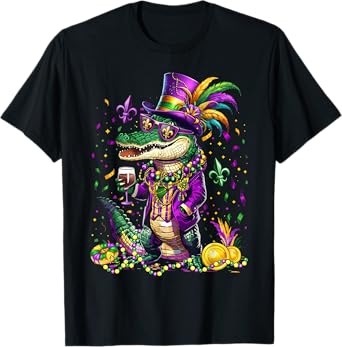 Mardigator Mardi Gras Alligator Costume Men Women Mardi Gras T-Shirt