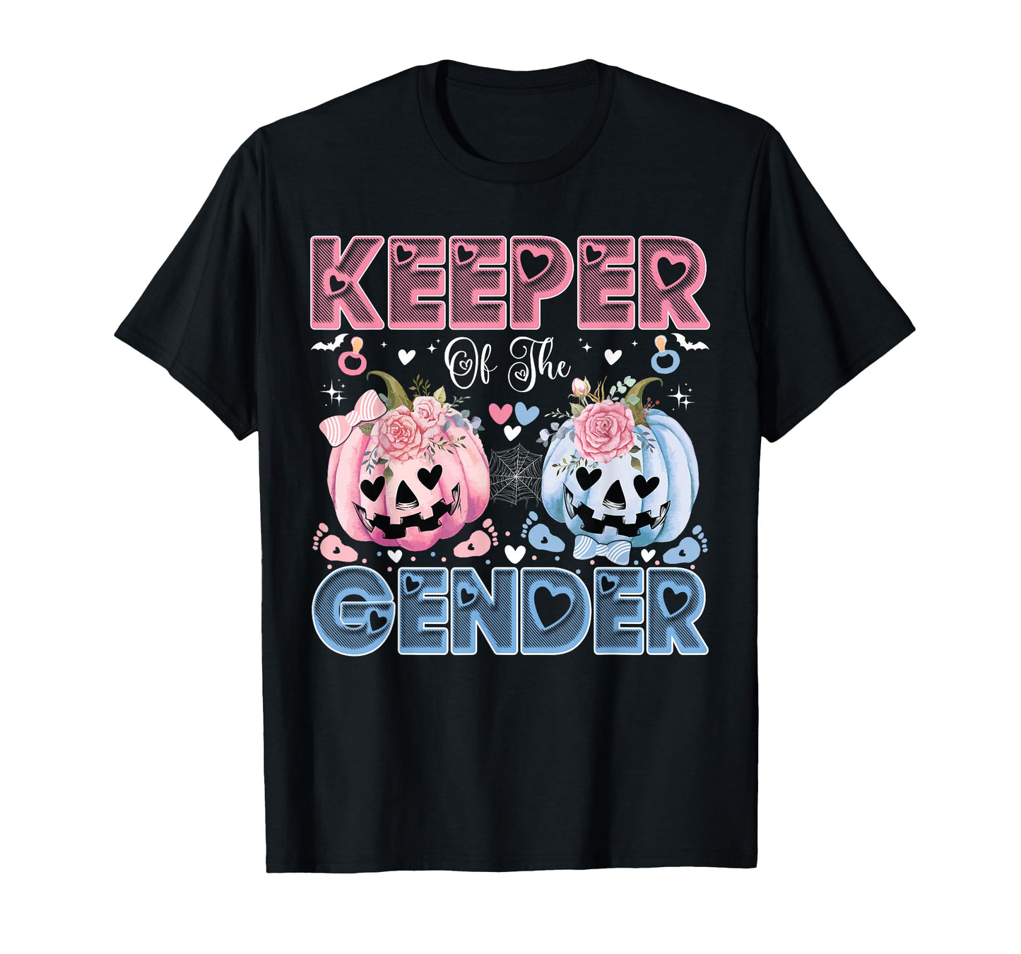 Keeper Of The Gender Pumpkin Halloween Baby Gender Reveal T-Shirt