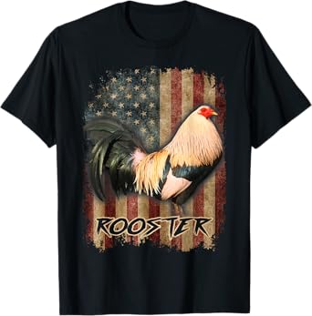 Cockfighter Game Fowl Cockfighting Rooster Us Flag T-Shirt