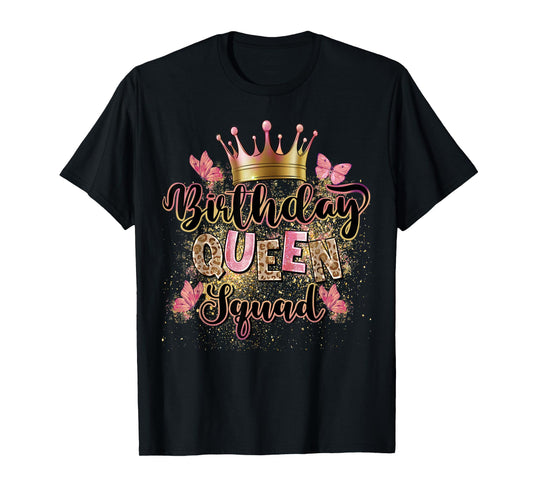 Birthday Queen Squad Leopard It's My Birthday Girls Women T-Shirt