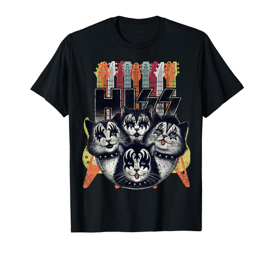 Hiss Funny Cats Kittens Parody Rock Rockin vintage retro cat T-Shirt for Men Women
