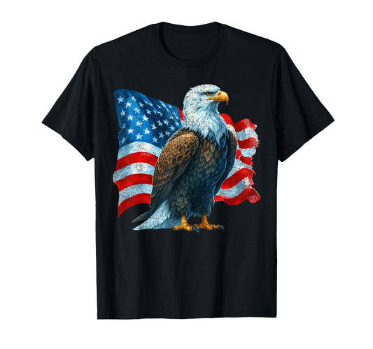 American Flag Bald Eagle Patriotic Eagle 4th of July USA T-Shirt