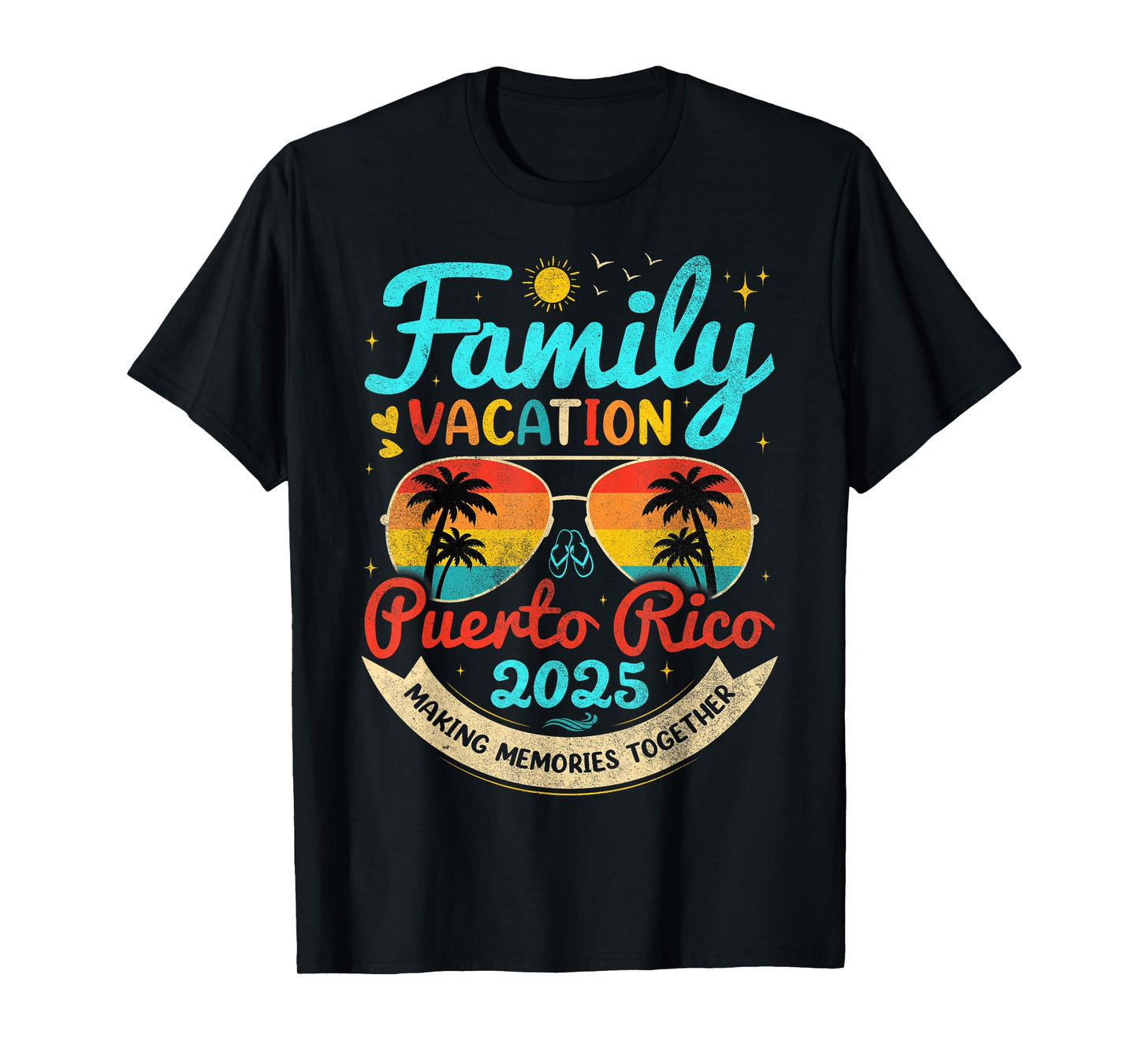 Vintage Family Vacation Puerto Rico 2025 Puerto Rico Beach T-Shirt