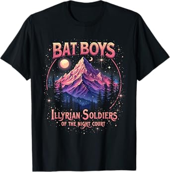 Bat Boys Night Court Mountain Nesta Bookworm ACOSF Bookish T-Shirt