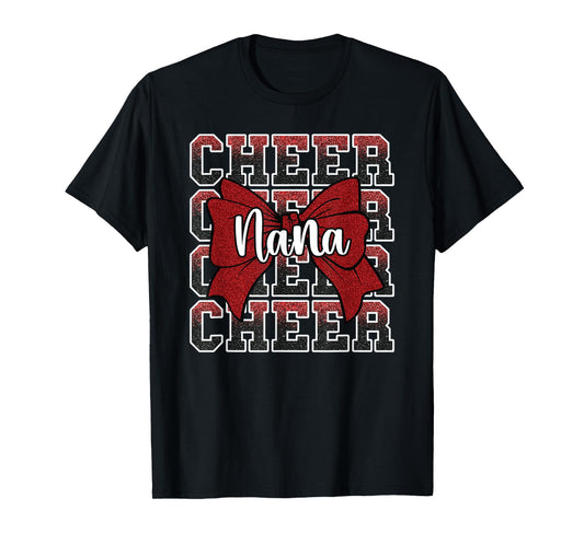 Cheer Nana My Favorite Cheerleader Calls Me Nana Red T-Shirt