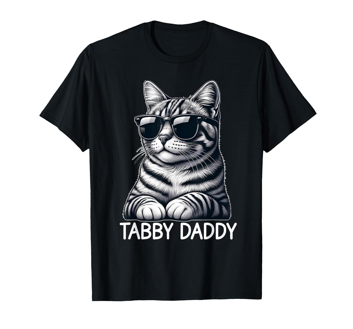 Tabby Daddy Cat Dad Funny Graphic Grey Tabby Cat Lover Men Women T-Shirt