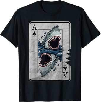 Poker Card Great White Shark T-Shirt