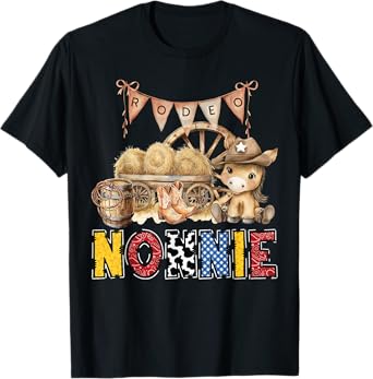Rodeo Nonnie Western Cowboy Birthday Family Matching T-Shirt