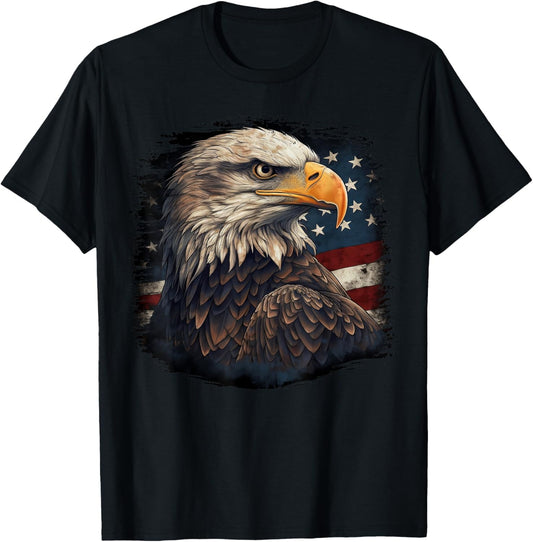 Bald Eagle US American Flag 4th Of July Proud Patriotic Tee T-Shirt