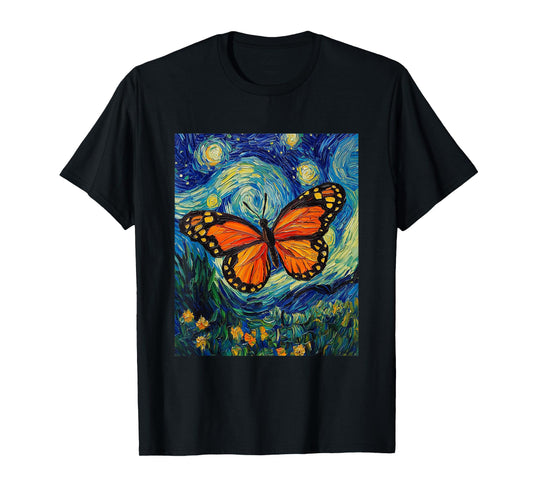 Cute Butterfly - Van Gogh Style - Starry Night T-Shirt