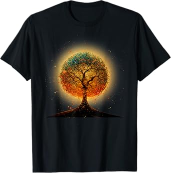 Colorful Tree Life Is Really Good Tree Art Earth Day T-Shirt