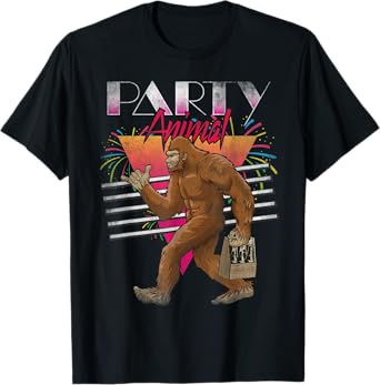 Vintage 80s Classic, Bigfoot, Sasquatch, Party Animal, Shaka T-Shirt