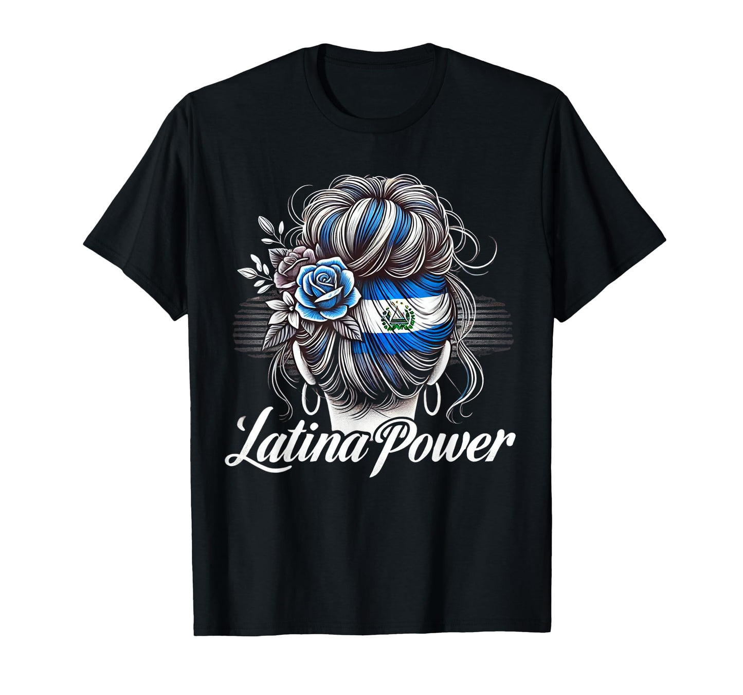 Hispanic Heritage Month Latina Power El Salvador Flag Women T-Shirt