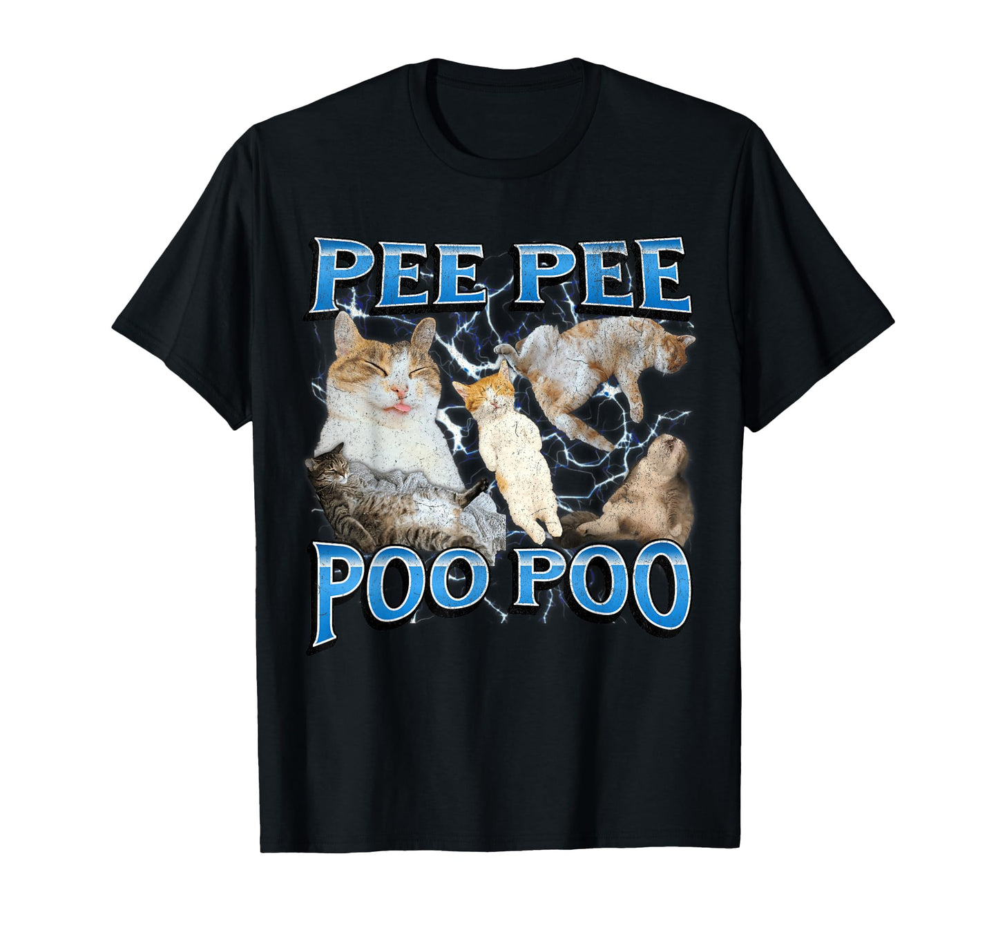Pee Pee Poo Poo Funny Offensive Cat Meme Bootleg Graphic T-Shirt