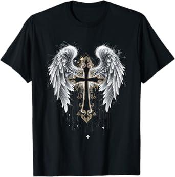 Jesus Cross Christian Angelic Wings Angel wings T-Shirt