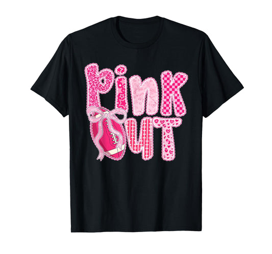 Pink Out Ribbon American Football Breast Cancer Awareness T-Shirt