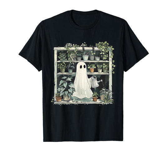 Cute Funny Ghost Boo Gardening Gardener Plants Halloween T-Shirt