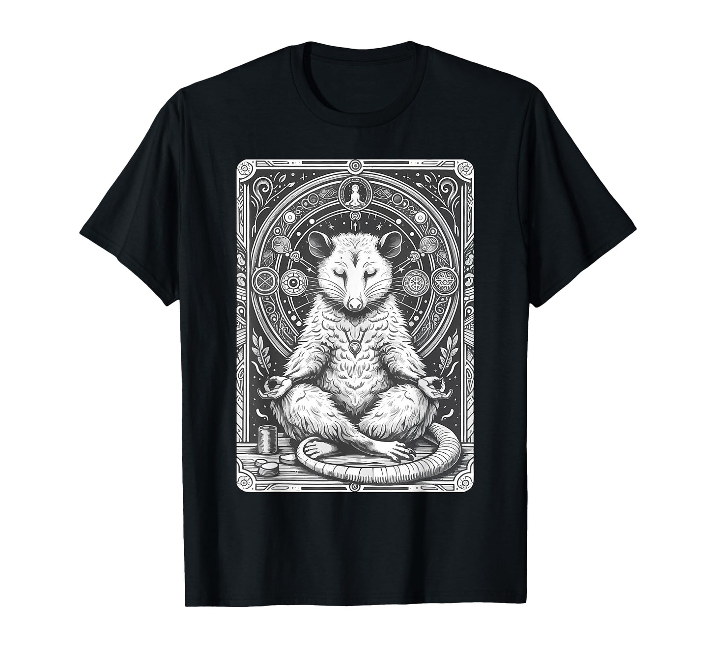 Meditating Opossum Tarot Card Possum Spiritual Meditation T-Shirt