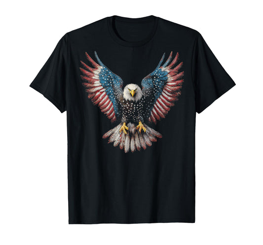 American Flag Bald Eagle 4th of July USA Patriotic (ON BACK) T-Shirt