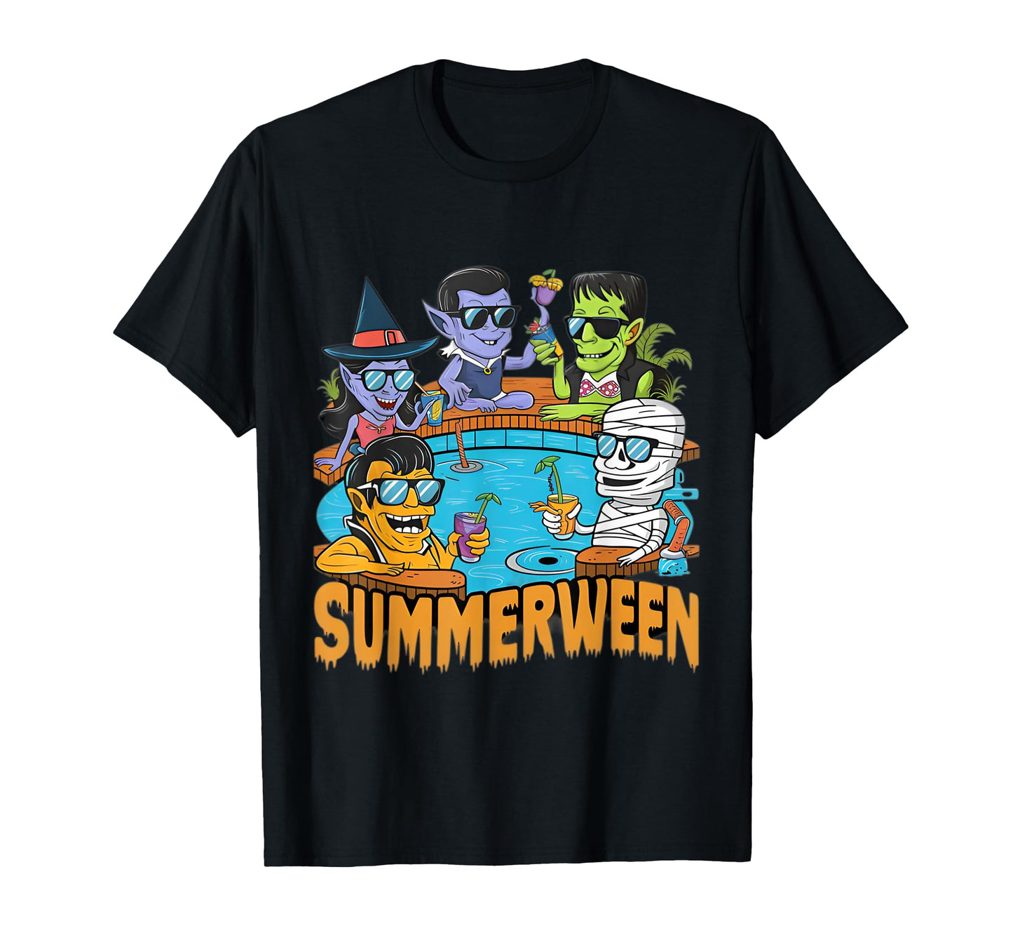 Summerween Halloween Spooky Monster T-Shirt for Men Women Kids