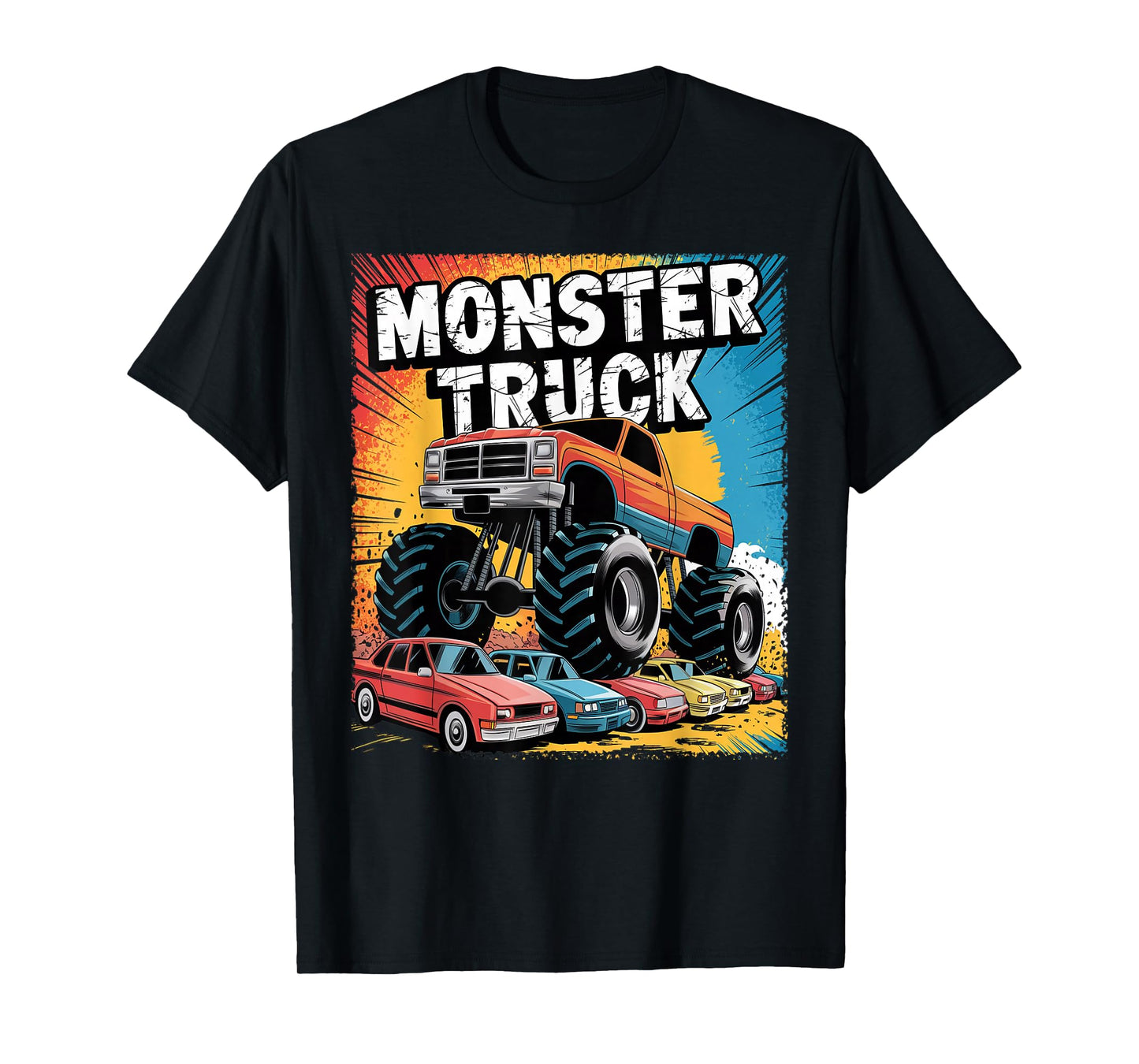 Monster Truck Crushing Cars Apparel for Monster Truck Lovers T-Shirt