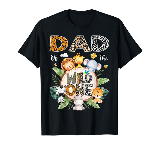 Dad Of The Wild One First Birthday Safari Jungle Animal T-Shirt