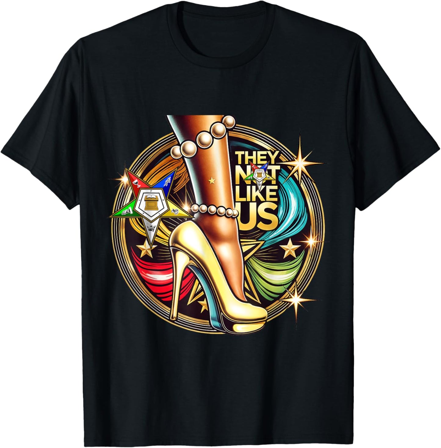 They Ain't Us OES Pearl High Heels Platform Yellow Sisters T-Shirt