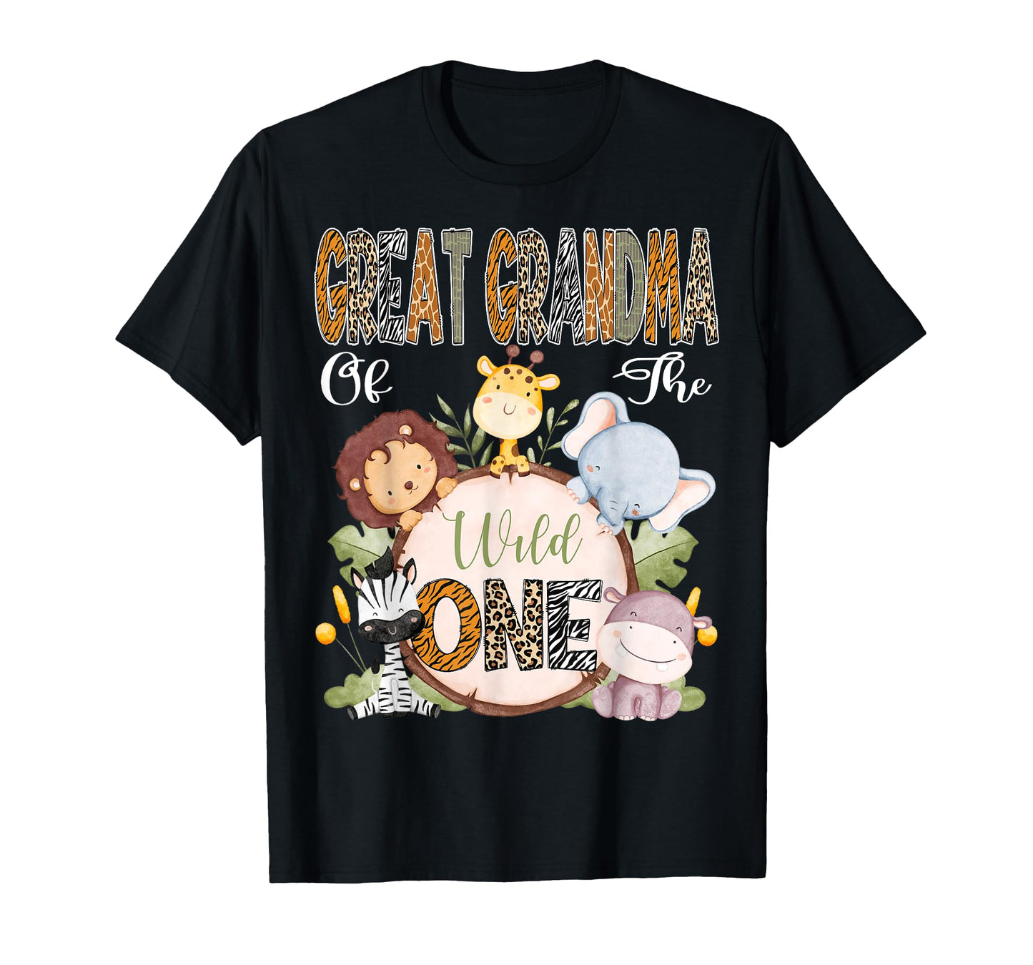 Great Grandma Of The Wild One 1St Birthday Safari Woodland T-Shirt