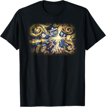 Art Tardis Van Gogh Time Travel Sci-Fi Fan T-Shirt