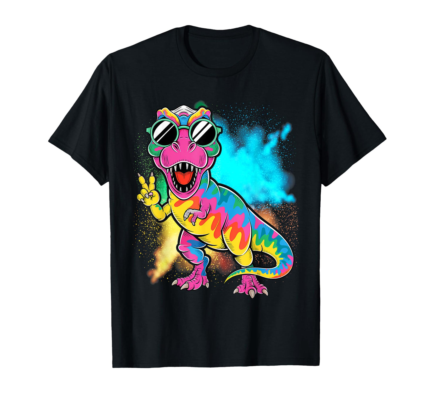 Tie-Dye Dinosaur Peace Sign Hippie Dinosaur T-Shirt