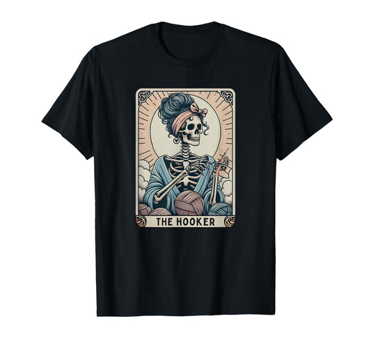 Crochet Lover Tarot Card, Funny Crochet Skeleton Mom T-Shirt