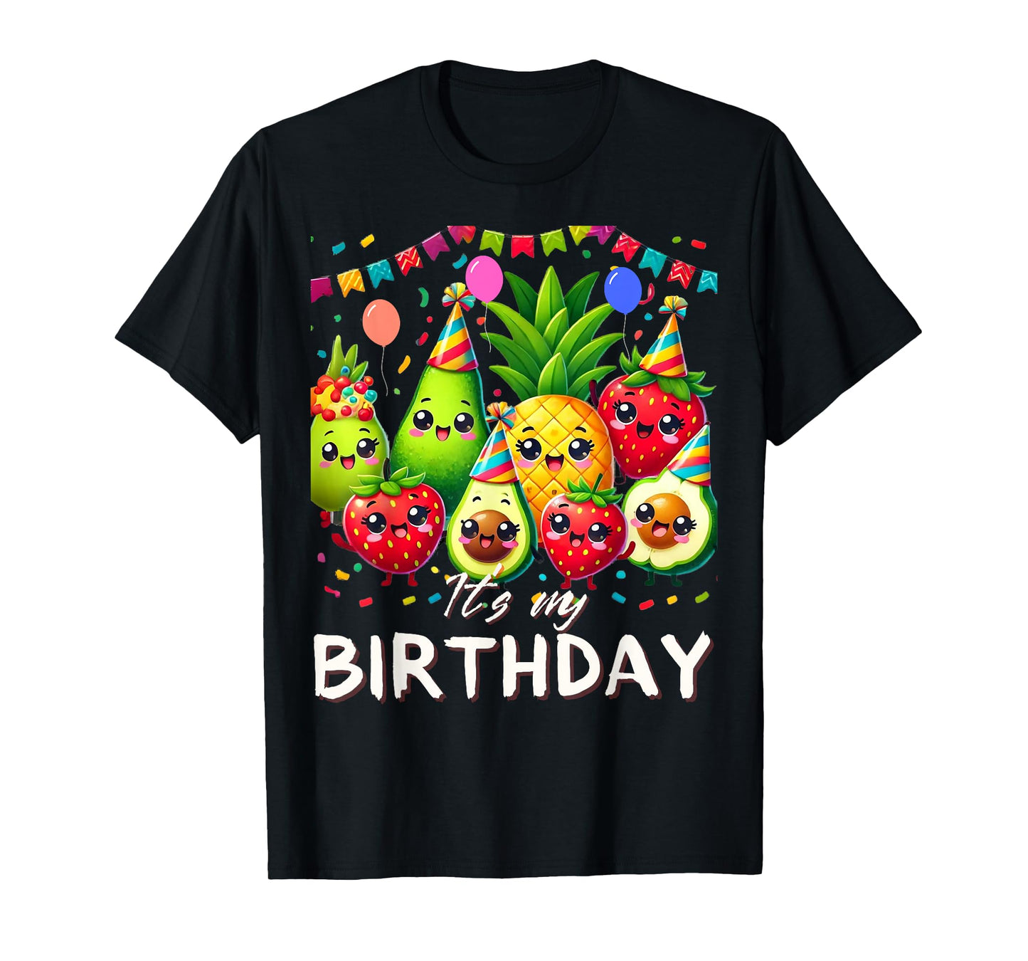 My Birthday Toddler Kids Birthday Boy Girl Funny Fruit T-Shirt