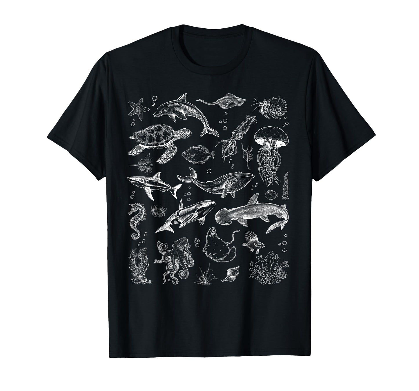 Ocean Wildlife Tattoo Sea Animals 80s 90s Retro Vintage T-Shirt