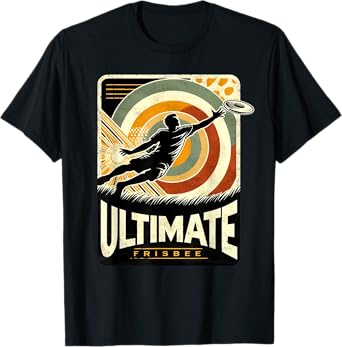Retro Ultimate Frisbee Player Men Women Vintage Flying Disc T-Shirt