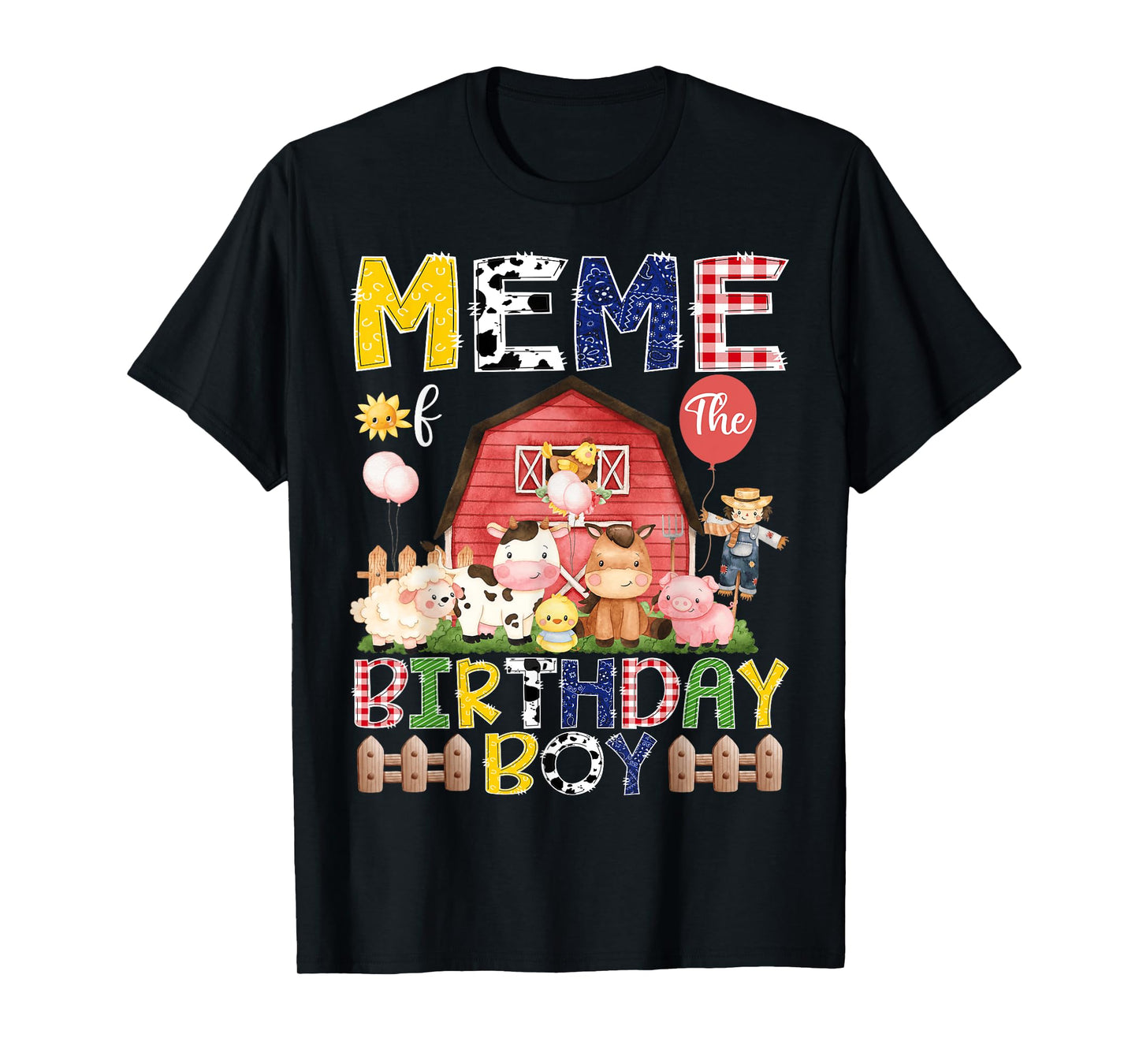 Meme Of The Birthday Boy 1St Birthday Red Cow Farm T-Shirt