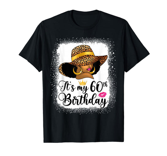 African American Woman It's My 60th Birthday Black Queen T-Shirt