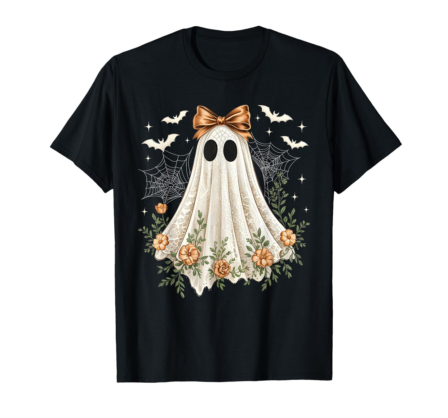 Halloween Coquette Lace Ghost Boo Boojee Spooky Season T-Shirt