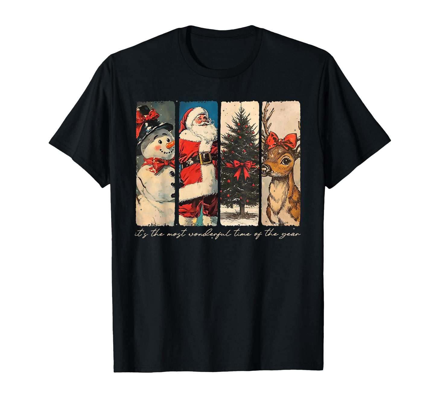 Reindeer Santa Snowman Christmas Xmas Tree Family Holiday T-Shirt
