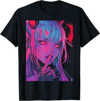 Goth Grunge Girl Waifu Demon Anime Horror Alt Aesthetic T-Shirt