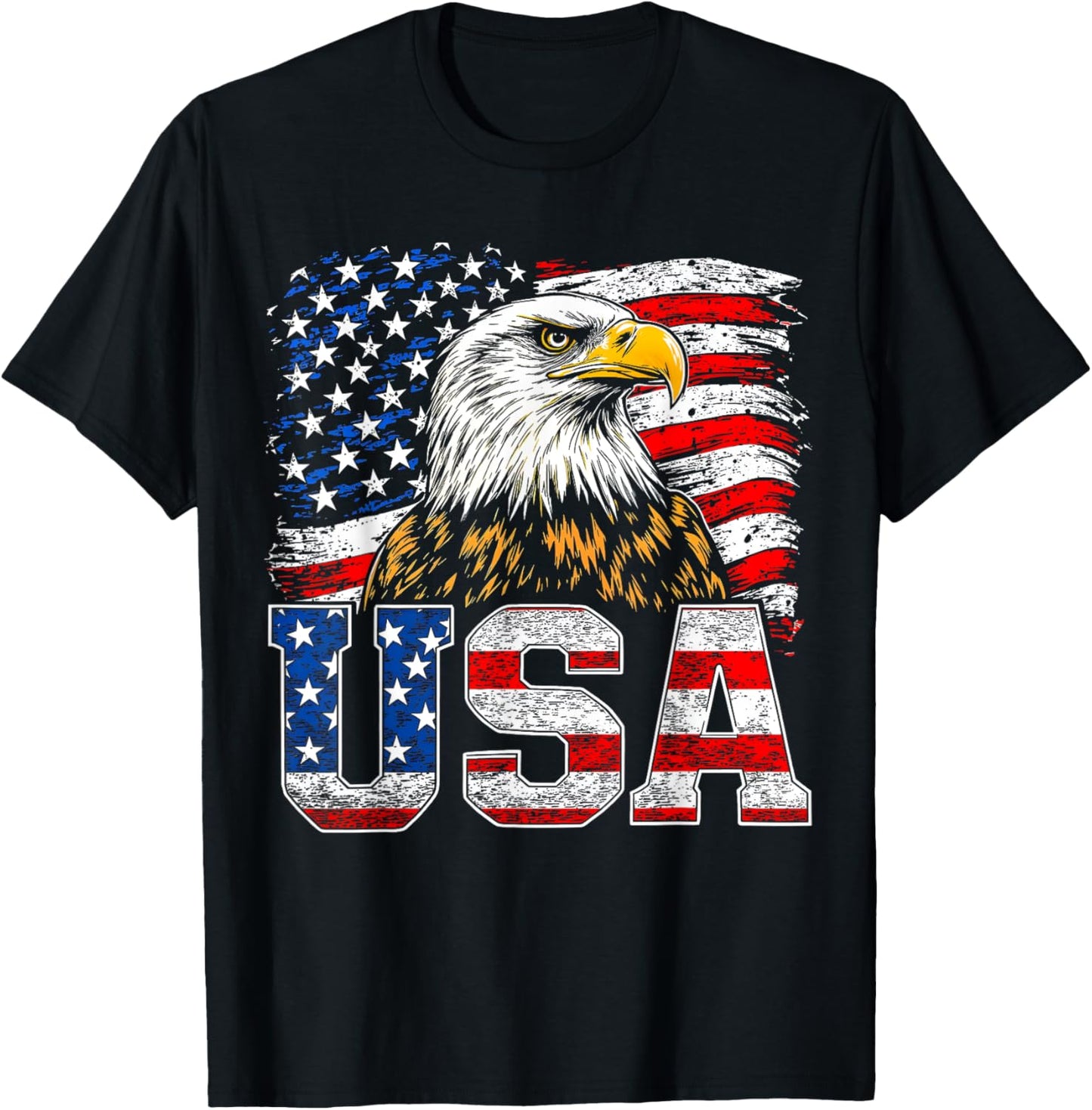 USA American Flag Bald Eagle 4th of July Patriotic Men Women T-Shirt