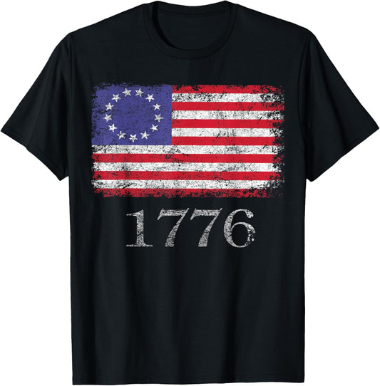 4th Of July T Shirt American Flag Betsy Ross 1776 Men Women T-Shirt