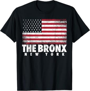 4th of July The Bronx New York NY American Flag USA T-Shirt