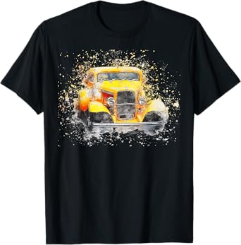 Old Vintage American Classic Car T-Shirt watercolor Retro T-Shirt