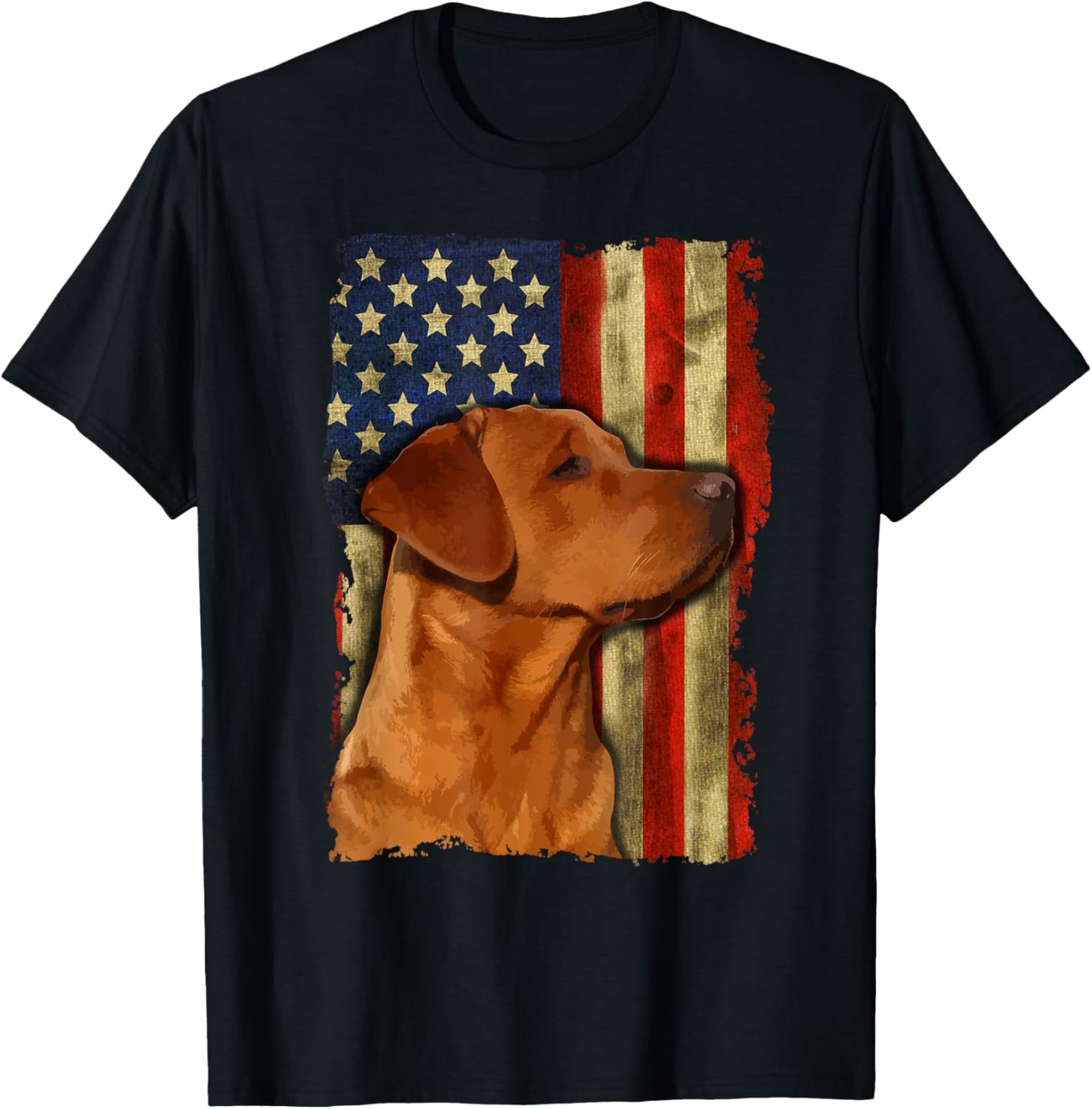 Foxred Labrador Retriever US Flag Fox Red Labrador Dog Lover T-Shirt