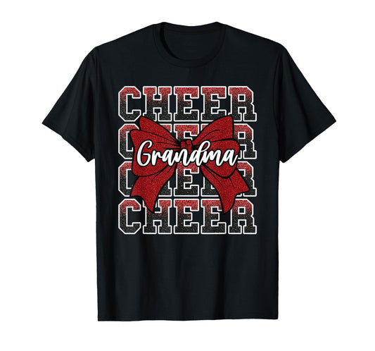 Cheer G-Ma Grandma Bow Sport Cheerleader Cheerleading Red T-Shirt