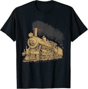 Cool Steam Train Art For Men Women Locomotive Train Lover T-Shirt