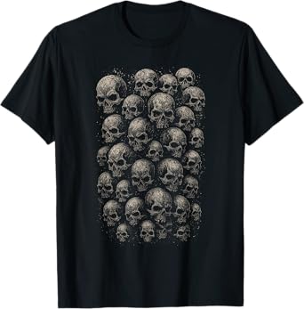 Skull Skeleton Catacombs Horror Gothic Deathcore Occult Art T-Shirt