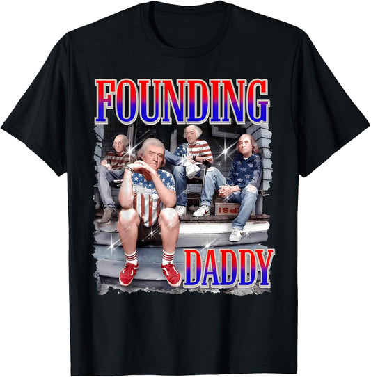 Mens 4th of July Shirt Founding Daddy George Washington 1776 T-Shirt